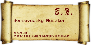 Borsoveczky Nesztor névjegykártya